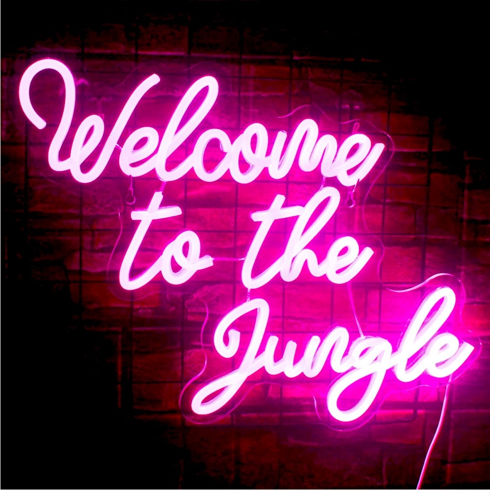 Welcome to Jungle LED Neon Pink Event Wedding/Birthday/Babyshower Room Decor